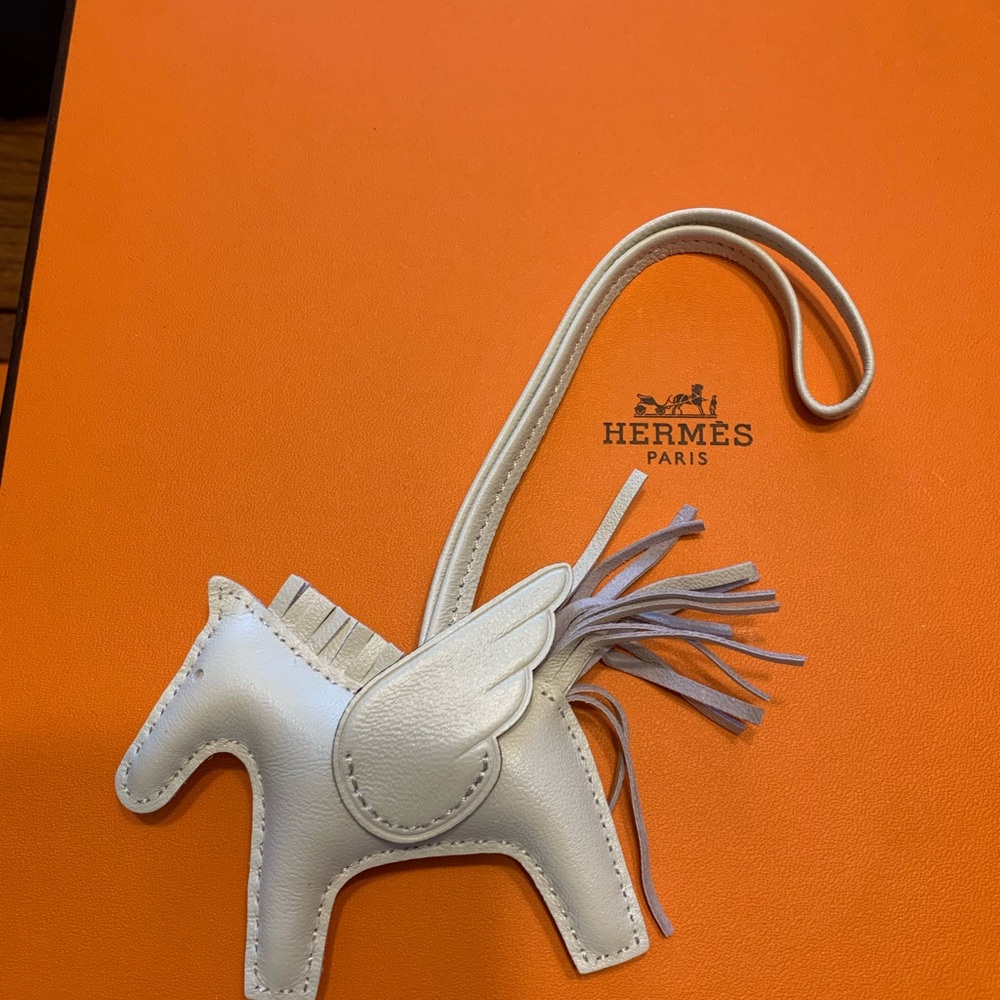 White Rodeo Horse Pegasus Bag Charm